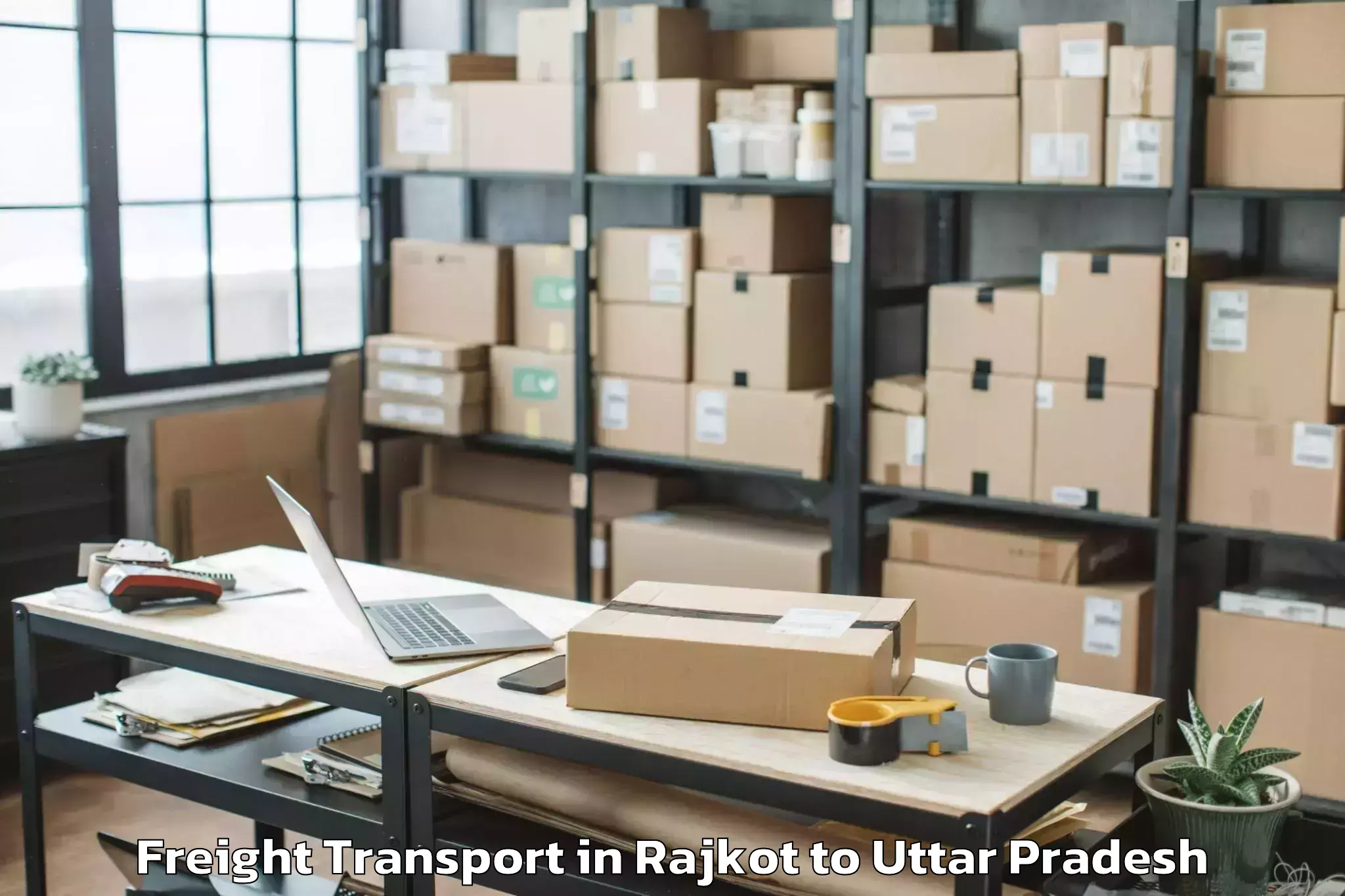 Book Rajkot to Karwi Freight Transport Online